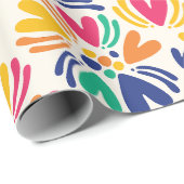 カラフルハートと水玉模様 ラッピングペーパー (ロールコーナー)