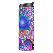 カラフルハートと花抽象芸術パーソナライズされた タンブラー (回転左)