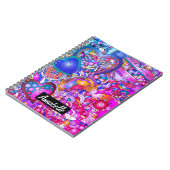カラフルハートと花抽象芸術パーソナライズされた ノートブック (左側)