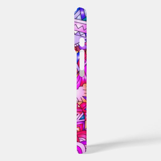 カラフルハートと花抽象芸術パーソナライズされた Case-Mate iPhoneケース (裏面 / 左)