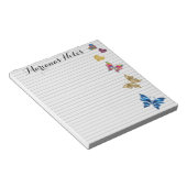 カラフルハートと蝶の背景,カスタム ノートパッド (アングル)