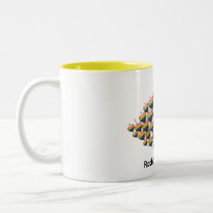 カラフルハートのコーヒーマグ ツートーンマグカップ