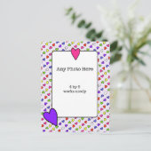 カラフルハートの写真のフレーミング ポストカード (スタンド正面)