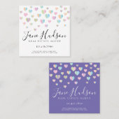 カラフルハートの斑点名刺 スクエア名刺 (正面/裏面)