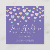 カラフルハートの斑点名刺 スクエア名刺 (裏面)