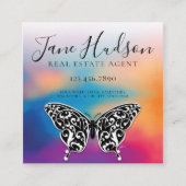 カラフルハートの斑点名刺 スクエア名刺 (正面)