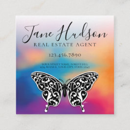 カラフルハートの斑点名刺 スクエア名刺