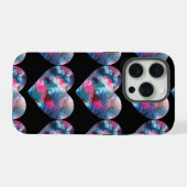 カラフルハートの木製絵画 iPhoneケース (裏面横)