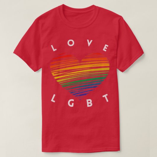 カラフルハートはLGBTを愛する Tシャツ (デザイン正面)