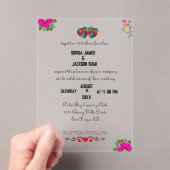 カラフルハートアクリル結婚式招待状 アクリル招待状 (インサイチュ (ポータブル))