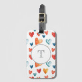 カラフルハートカスタムデジタルトート ラゲッジタグ (正面縦)