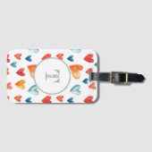カラフルハートカスタムデジタルトート ラゲッジタグ (正面横)