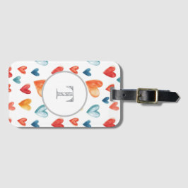 カラフルハートカスタムデジタルトート ラゲッジタグ
