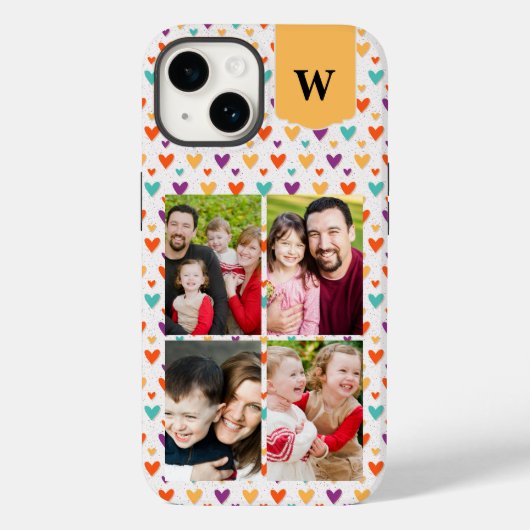 カラフルハートカスタムモノグラム4 – 写真 Case-Mate iPhoneケース (裏面)