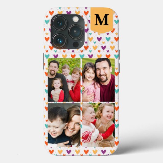 カラフルハートカスタムモノグラム4 – 写真 Case-Mate iPhoneケース (裏面)