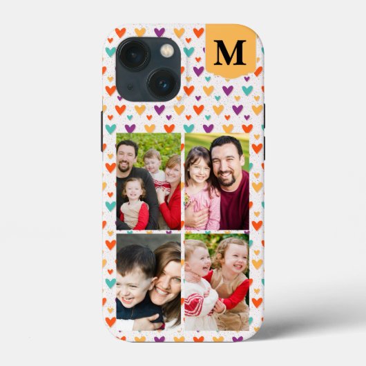 カラフルハートカスタムモノグラム4 – 写真 Case-Mate iPhoneケース (裏面)