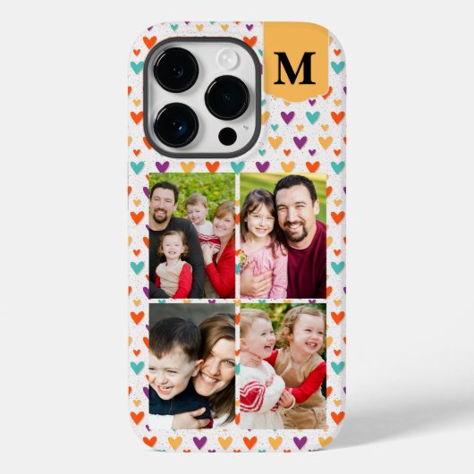 カラフルハートカスタムモノグラム4 – 写真 Case-Mate iPhoneケース (裏面)
