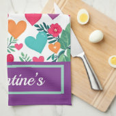 カラフルハートカスタム キッチンタオル (四つ折り)