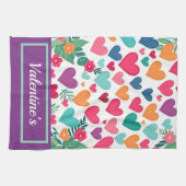 カラフルハートカスタム キッチンタオル (横)