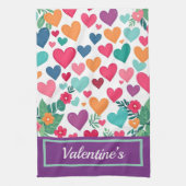 カラフルハートカスタム キッチンタオル (縦)