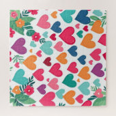カラフルハートカスタム ジグソーパズル (横)