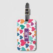 カラフルハートカスタム ラゲッジタグ (正面縦)