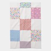カラフルハートキルトパターン キッチンタオル (縦)
