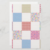 カラフルハートキルトパターン 便箋 (正面/裏面)