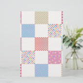 カラフルハートキルトパターン 便箋 (スタンド正面)