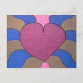 カラフルハートコンテンポラリー芸術 ポストカード
