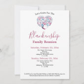 カラフルハートシェイプツリーファミリ懇親会テンプレート 招待状 (正面)