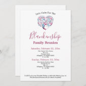 カラフルハートシェイプツリーファミリ懇親会テンプレート 招待状 (正面/裏面)