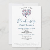 カラフルハートシェイプツリーファミリ懇親会テンプレート 招待状 (正面)