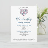 カラフルハートシェイプツリーファミリ懇親会テンプレート 招待状 (スタンド正面)