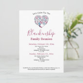 カラフルハートシェイプツリーファミリ懇親会テンプレート 招待状 (スタンド正面)