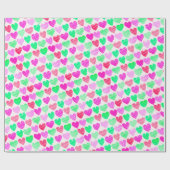 カラフルハートシモダンックエレガントボホロマンチック ラッピングペーパー (フラット)