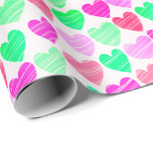 カラフルハートシモダンックエレガントボホロマンチック ラッピングペーパー (ロールコーナー)