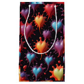 カラフルハートスプラッシュアート スモールペーパーバッグ (正面)