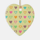 カラフルハートテクスチャ セラミックオーナメント (右)