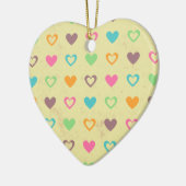 カラフルハートテクスチャ セラミックオーナメント (左)