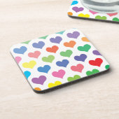 カラフルハートデザイン コースター (左側)