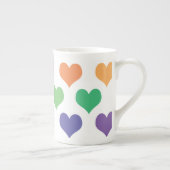 カラフルハートデザイン ボーンチャイナマグカップ (右)