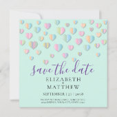 カラフルハートドットデザインパターン 招待状 (裏面)