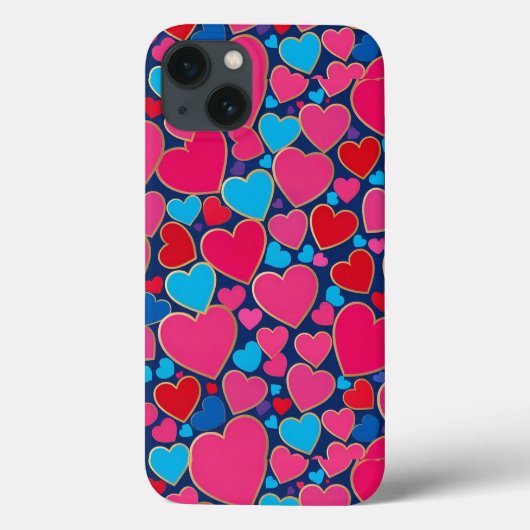 カラフルハートネイビー毎日保護グリップ Case-Mate iPhoneケース (裏面)