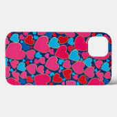 カラフルハートネイビー毎日保護グリップ Case-Mate iPhoneケース (裏面 (横))