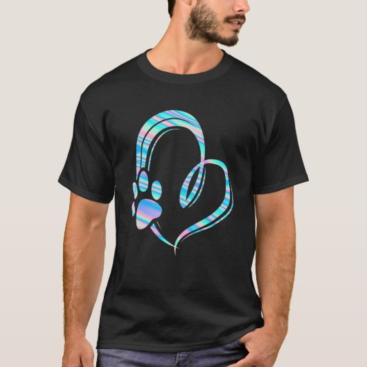 カラフルハートパウドッグ Tシャツ (正面)