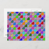 カラフルハートパタガーリーーン ポストカード (正面/裏面)