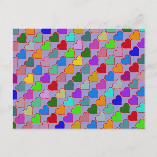 カラフルハートパタガーリーーン ポストカード (正面)