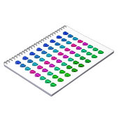 カラフルハートパターンハート宝石 ノートブック (左側)