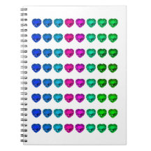 カラフルハートパターンハート宝石